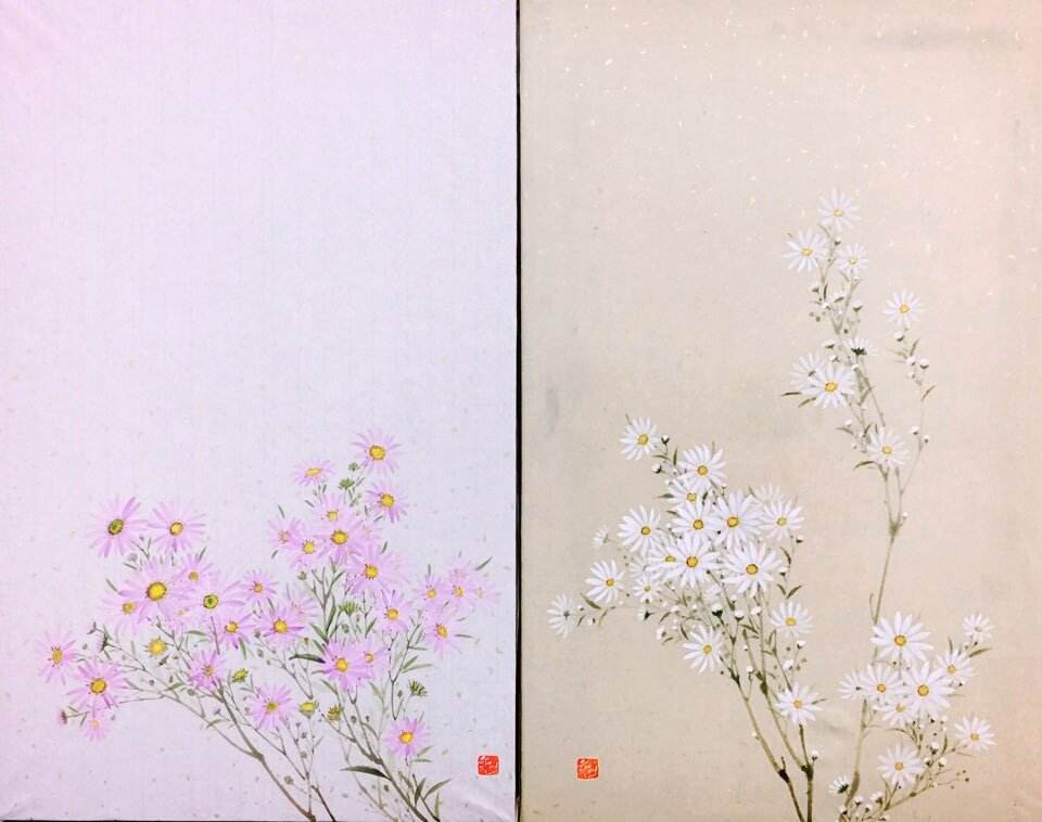 구절초 쌍폭